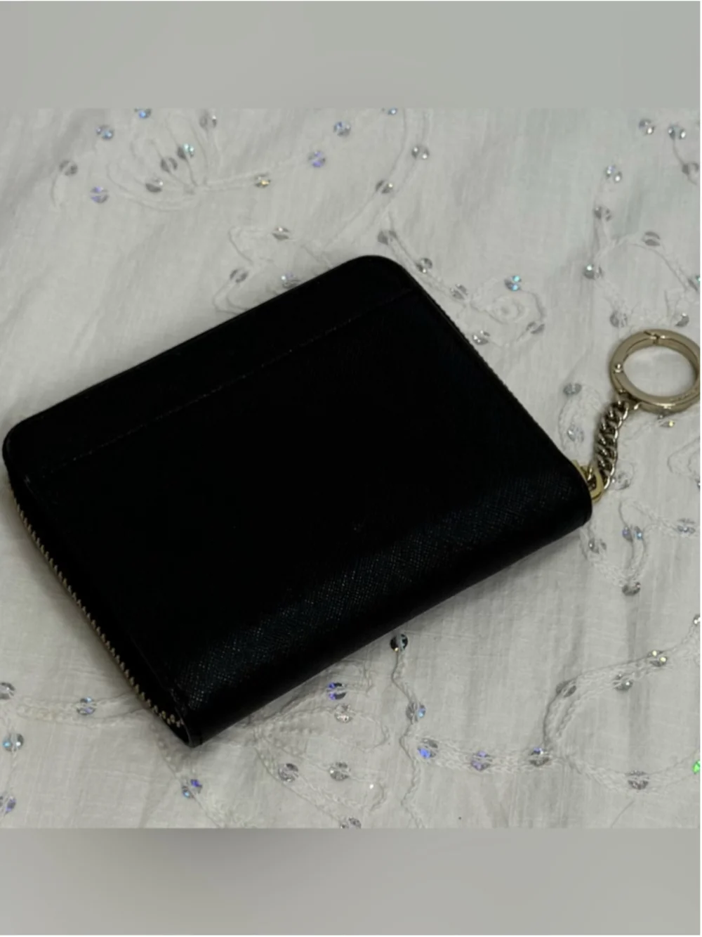 Kate Spade Cameron Small Slim Continental Wallet Black Saffiano Leather